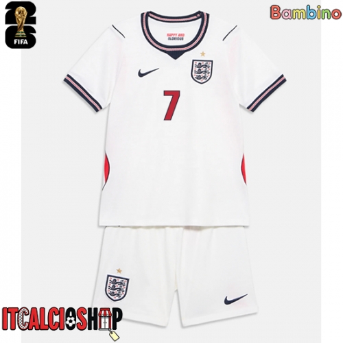 Inghilterra Bukayo Saka #7 Prima Maglia Bambino Mondiali 2026 Manica Corta (+ Pantaloni corti)